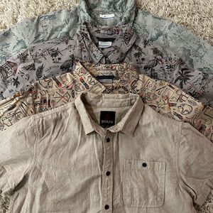 Mens Columbia Prana Short Sleeve Button Down 4pc Bundle